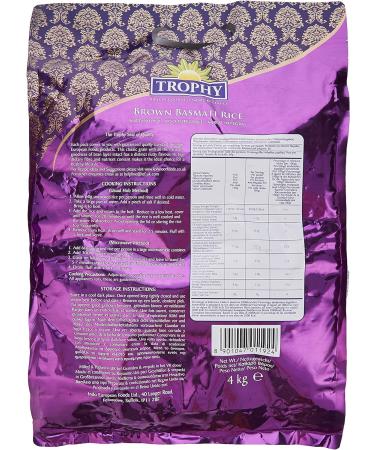 Trophy Wholegrain Brown Basmati Rice 4kg - Premium Quality | Long Grain | Nutrient-Rich - Buy Online on SooperMarket.com