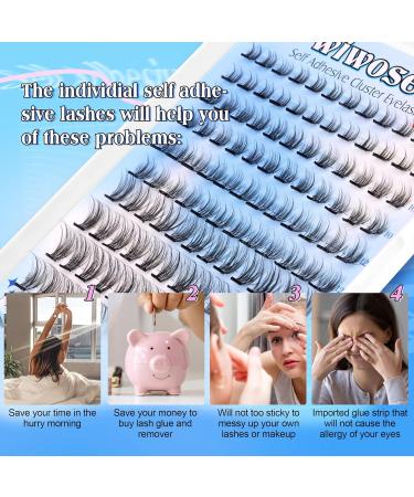 Self Adhesive Eyelashes - No Glue Needed, Natural Look Cluster Lashes (120pcs, 8-16MM) - Reusable & Beginner-Friendly - Buy Online on SooperMarket.com