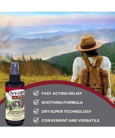 Ivy Corporation Dry Itch Relief Spray - Fast-Acting Relief from Poison Ivy Itching - 6 Fl Oz + Bonus Key Chain - Buy Online on SooperMarket.com