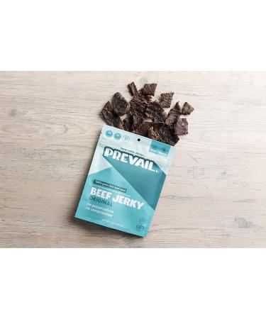 Prevail Grass Fed Beef Jerky Snack Packs | Keto, Paleo, Low Sodium | 12g Protein | Gluten-Free | 3 Pack - Buy Online on SooperMarket.com