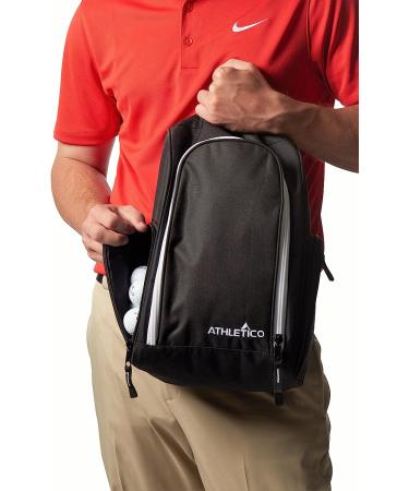 Athletico Golf Shoe Bag - Zippered Carrier with Ventilation & Outside Pocket - Black - Buy Online on SooperMarket.com