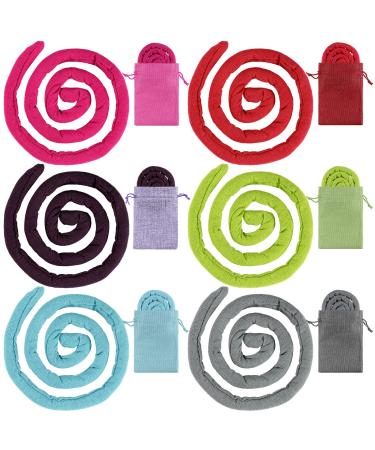 Nosiny 6 Pcs Spiral Lock Hair Ties Dreadlock Accessories Hair Tie Colorful for Locs Bendable Band for Hair Loc Accessories Ponytail Holders Dreads Thick Curly Hair Holder for Women Men with 6 Bags