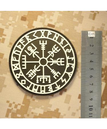 Glow Dark Vegvisir Viking Compass Norse Rune Morale Patch - 3D PVC Rubber Fastener - Buy Online on SooperMarket.com