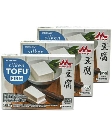 Mori-No - Pack of 3 Silken Tofu Firm in 349 g pack - Silken tofu made from selected soybeans