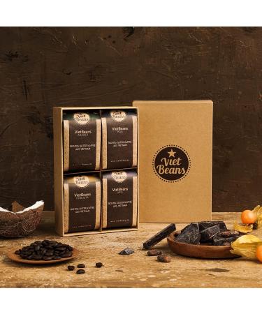 Vietbeans Coffee Gift Set - Try 4 Exciting Whole Bean Varieties | Perfect Gift for Coffee Lovers - 320g - Buy Online on SooperMarket.com