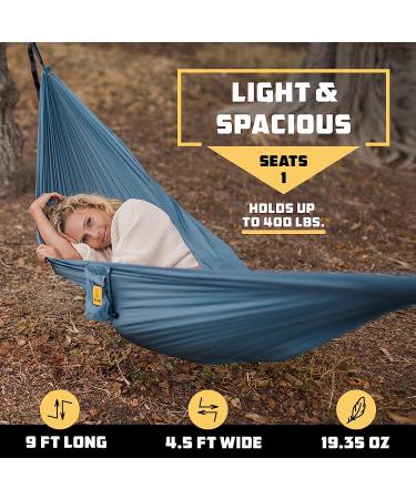Wise Owl Outfitters Camping Hammock - Lightweight Portable Hammock with Tree Straps - Blue | Ideal for Beach, Hiking, Backpacking, and Travel - Buy Online on SooperMarket.com