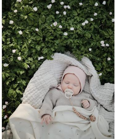 FRIGG Daisy Natural Rubber Baby Pacifier 2-Pack | BPA-Free | Made in Denmark | Baked Clay/Cream (0-6 Months) - Buy Online on SooperMarket.com