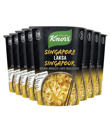 Knorr Rice Noodle Cup for a Light Soup Meal or Snack Ready in 5 mins Singapore Laksa Low Fat Vegetarian and no Artificial Flavours 70 g ( 8 Count )