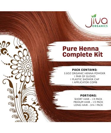 Jiva Organic Henna Powder for Hair - 100% Pure Certified Organic Hair Colorant - No Chemicals Vegan Cruelty-Free Shipping Worldwide - Buy Online on SooperMarket.com