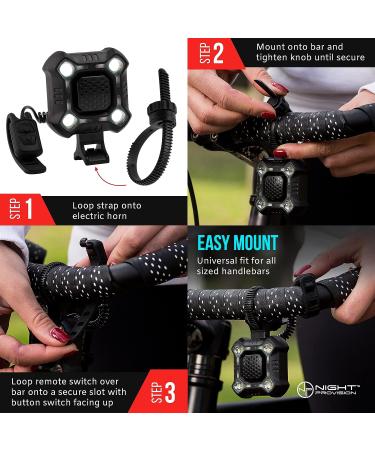 ZIREN 140dB Bike Horn with LED Light | Super Loud Electric Horn for Safety | Remote Switch & USB Rechargeable - Buy Online on SooperMarket.com
