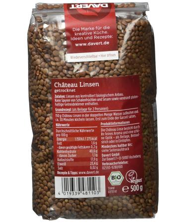 Davert Ch teau Lentils - Organic Pack of 2 (2 x 500g) | International Shipping Available - Buy Online on SooperMarket.com