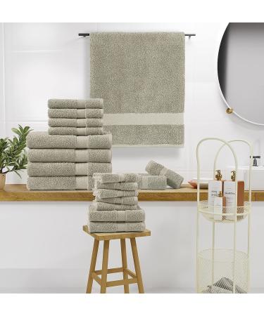 Platinum 18-Piece Bath Towel Set | 600 GSM Absorbent Hotel Towels for Bathroom Daily Use - Buy Online on SooperMarket.com