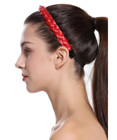 WIG ME UP CXT-006-617 Bright Red Braided Hairband | 2cm Wide Traditional Costume Headband - International Shipping Available - Buy Online on SooperMarket.com