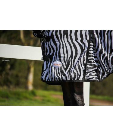Marengos Zebra Fly Outdoor Ceiling Blanket | Insect Protection | Saddle Cutout & Neck Part | Fine-Meshed Design | Black & White | 125 cm - Buy Online on SooperMarket.com