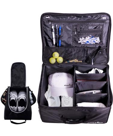 Athletico Golf Trunk Organizer + Shoe Bag (Black)