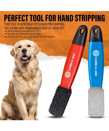 FLAMIA & JABZ Stripping Metal Stone Diamond Edged for Dogs Cats & Pets with Plastic Grip (2 Piece Pack of Coarse & Fine) - Buy Online on SooperMarket.com
