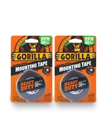 Gorilla - Heavy Duty Double Sided Mounting Tape Weatherproof 1 x 60 Black (Pack of 2) 2 - Pack