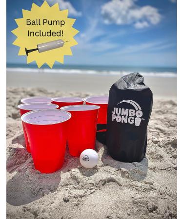 Giant Yard Pong Game - Jumbo Size for Outdoor Fun - Durable Cups, Ball & Pump - Perfect for Lawn, Backyard, Camping, Tailgating - Buy Online on SooperMarket.com
