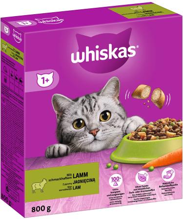 Whiskas adult 1+ dry food lamb 5x800g (5 packs) - dry fet of cats for adult cats - Different product packaging available