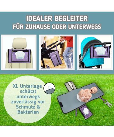 Buy Bubenherz XL Diaper Pocket - Comfort Hygienic Wrap & Non-Slip Wet Cloth Compartment | On-the-Go Changing Bag Organizer - Violet Feed - Buy Online on SooperMarket.com