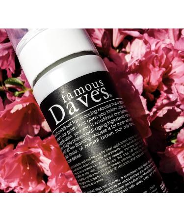 Famous Dave's Dark Tanning Mousse with Instant Bronzer | Organic Sunless Self Tanner for Medium/Darker Skin Tones | Moisturizing Natural Tan Results - Buy Online on SooperMarket.com