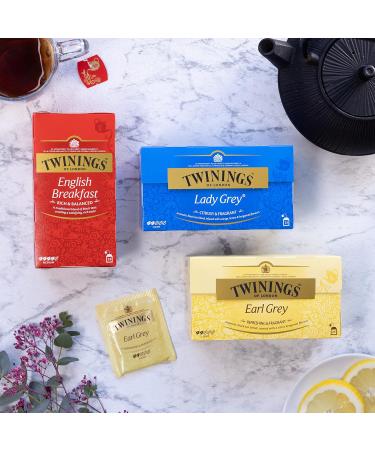 Buy Twinings Earl Grey Black Tea Bergamot Infused Tea Bags Refreshing Flavour 25 Bags (4-Pack) - International Shipping Available - Buy Online on SooperMarket.com