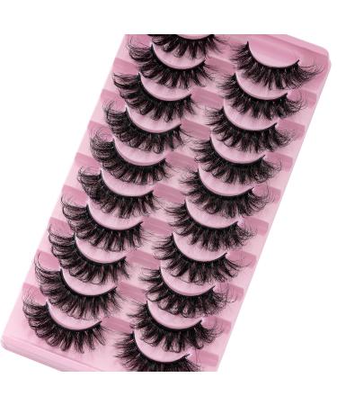 Josiezoey Fluffy Wispy Mink False Eyelashes - Natural Look, Light Volume | 10 Pairs Pack - D2-11-20mm-CAT - Buy Online on SooperMarket.com