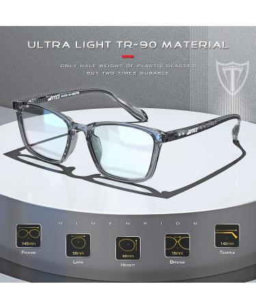 ATTCL Unisex Blue Light Filter Glasses - UV Protection Headache Relief No Prescription Needed - Model M Bl5577 Transparent + Grey - Buy Online on SooperMarket.com