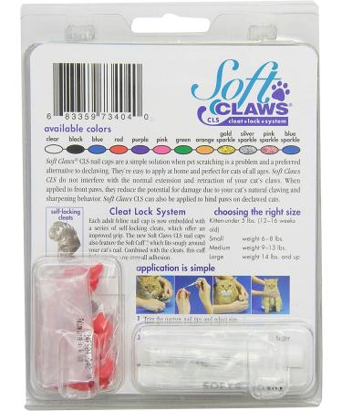Large Red Feline Soft Claws Nail Caps - Gentle and Effective Cat Nail Protectors - Buy Online on SooperMarket.com