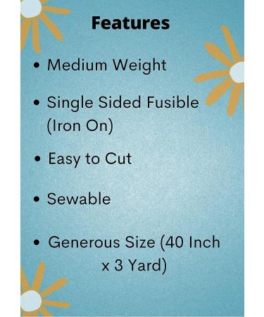 MAROBEE Medium Weight White Iron-On Fusible Interfacing - 40 x 3 Yards - Sewing Projects - Buy Online on SooperMarket.com