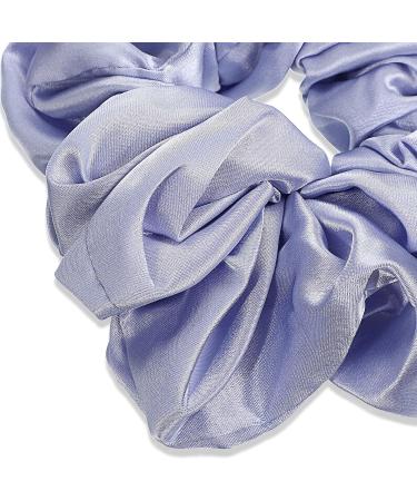 6-Piece Oversized Satin Hair Tie Set - Soft Silk Elastic Ponytail Holders for Girls in Champagne White Silver Gray Light Pink Bean Red Light Blue - Buy Online on SooperMarket.com