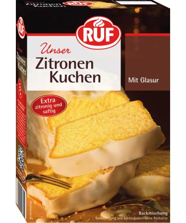 RUF lemon cake baking mix with lemon glaze fruity and fresh with natural lemon flavour for a juicy sponge cake