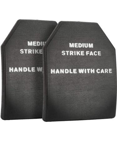 Evike - Lightweight Airsoft Imitation SAPI Plate and Small Side Plates - M/L - Black/Tan Set of 2 - 2 Medium Plates / Black