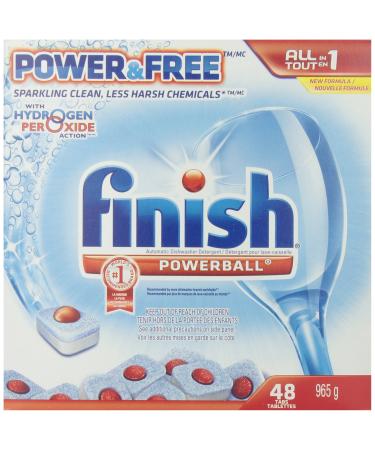 Finish Power and Free Powerball Dishwasher Tabs with Hydrogen Peroxide Action 48 Count