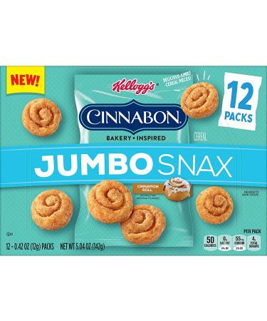 Kellogg's Cinnabon Jumbo Snax Cinnamon Roll Cereal Snacks 20.2oz Case (4 Count) - Buy Online on SooperMarket.com