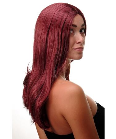 WIG ME UP - Ladies Long Straight Wig in Red Garnet | 60 cm Middle Parting | International Shipping - Buy Online on SooperMarket.com