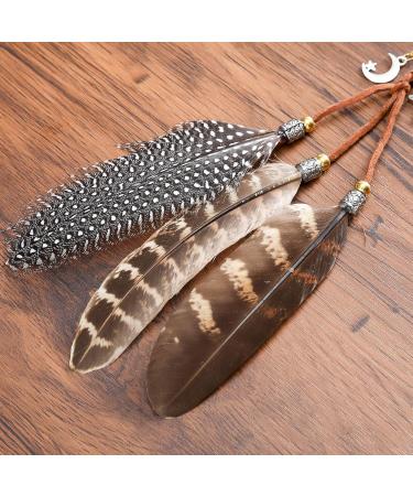 Awaytr Bohemian Feather Hair Band - Hippie Festival Accessories | 3-in-1 Tormented Feather Headdress for Women - Buy Online on SooperMarket.com