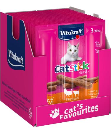 Vita power cat stick classic cat snack meaty mini sticks with turkey and lamb in storage size without adding sugar and grain (20x 3 pieces) Truthan + lamb 18 g (20 pack)