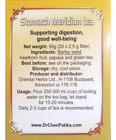 Dr Chen Stomach Meridian Natural Traditional Herbal Tea Blend Digestion Health 20 Teabags - Buy Online on SooperMarket.com