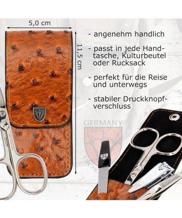 Three Swords Capri Nail Care Set - 4 Pcs Manicure & Pedicure with High-Quality Artificial Leather Case | Includes Nail Scissors Clips Tweezers & Sapphire Nail File | International Shipping - Buy Online on SooperMarket.com