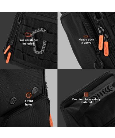 Fitdom Tactical Golf Shoe Bag - Black Zippered Carrier with Ventilation & Pockets - Buy Online on SooperMarket.com