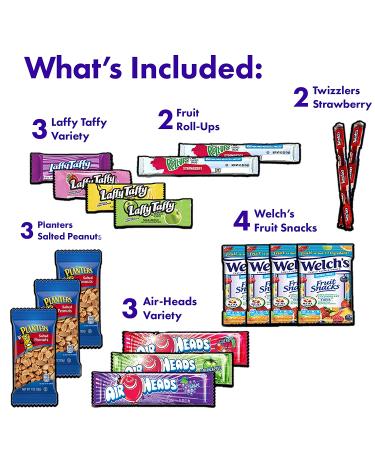 45 Count Snack Box Care Package - Ultimate Variety Pack for Office, Schools & Family - Bulk Bars, Cookies, Chips, Candy & Treats - Perfect Gift Basket for College Students and Military Personnel - Buy Online on SooperMarket.com