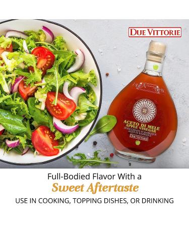 Due Vittorie Apple Vinegar - Premium Italian Gourmet Aged in Barrique Wine Barrels - All Natural Raw Cider Vinegar for Cooking - 16.9 fl oz - Buy Online on SooperMarket.com