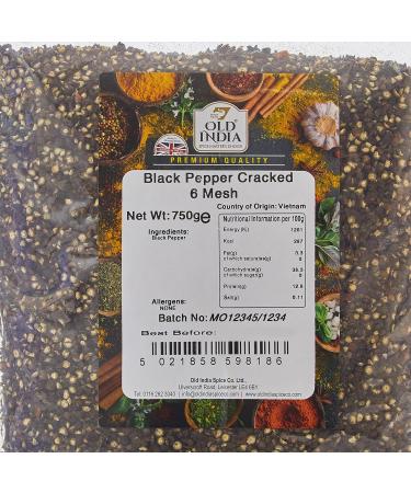 Old India Black Pepper Cracked 6 Mesh 750g - Premium Quality Seasoning (Pack of 1) - Buy Online on SooperMarket.com