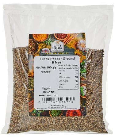 Old India Black Pepper Ground 18 Mesh 500g 500 g (Pack of 1)