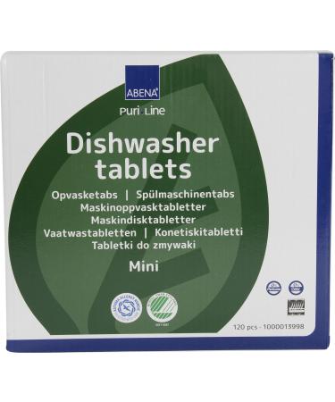 Tabs for dishwashers ABENA PuriLine Mini water-soluble foil without chlorine dyes and fragrance 120 tablets