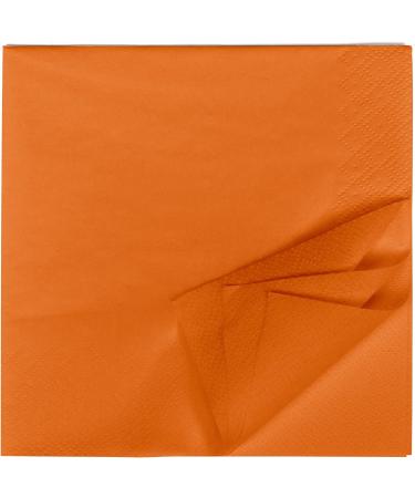 HEKU 100 Single-Colored Napkins - 3-Layer 33x33cm | 5-Pack | Highly Absorbent & Stylish Orange Napkins for Events & Gastronomy - Buy Online on SooperMarket.com