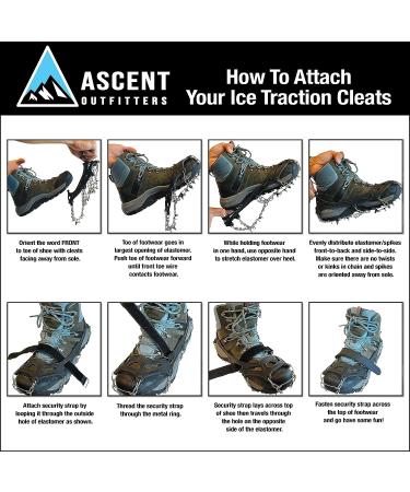 Medium Micro Spikes Crampons Traction Cleats for Boots and Shoes - Prevent Slips and Falls on Ice and Snow | Ideal for Walking, Hiking, and Fishing - Buy Online on SooperMarket.com