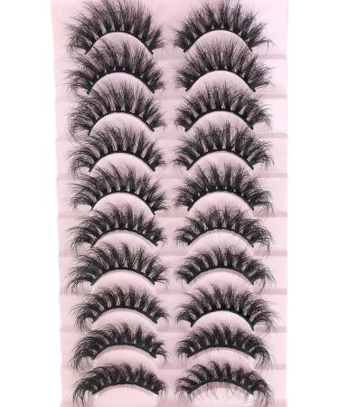 False Eyelashes Faux Mink Fluffy Cat Eye Lashes 3D Dramatic Natural Eyelash Wispy Curly Full Volum 10 Pairs Charming - Buy Online on SooperMarket.com