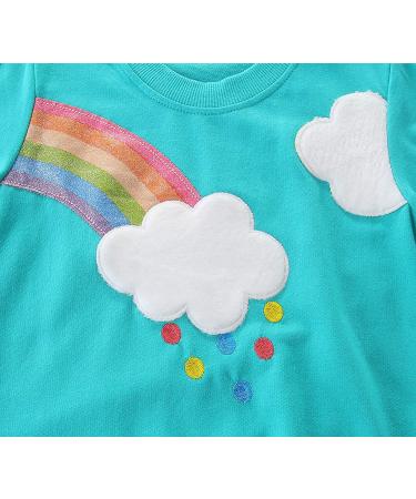 Girls Rainbow Sweatshirt for Kids | Cotton Long Sleeve Pullover Age 1-12 Years | Toddler Casual Jumper T-Shirt - Buy Online on SooperMarket.com